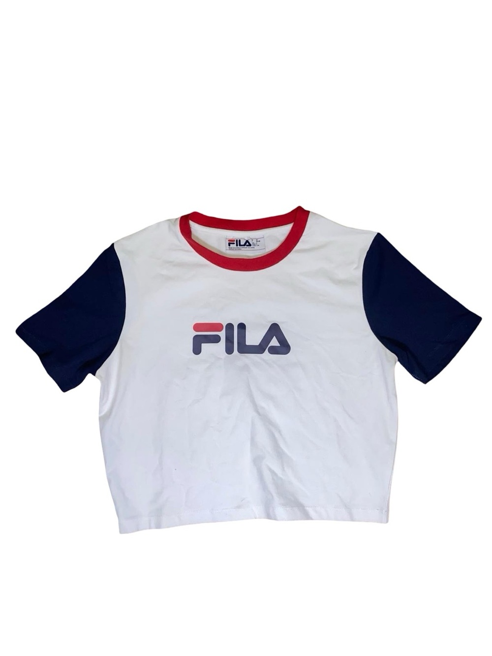 FILA Colorblock Ringer Crop Top | 90s Style Y2K Sporty Streetwear Tee